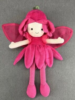 Jellycat London Pink Fleur Fairy Dahlia 9.5" Stuffed Plush Dark Pink Flower Doll